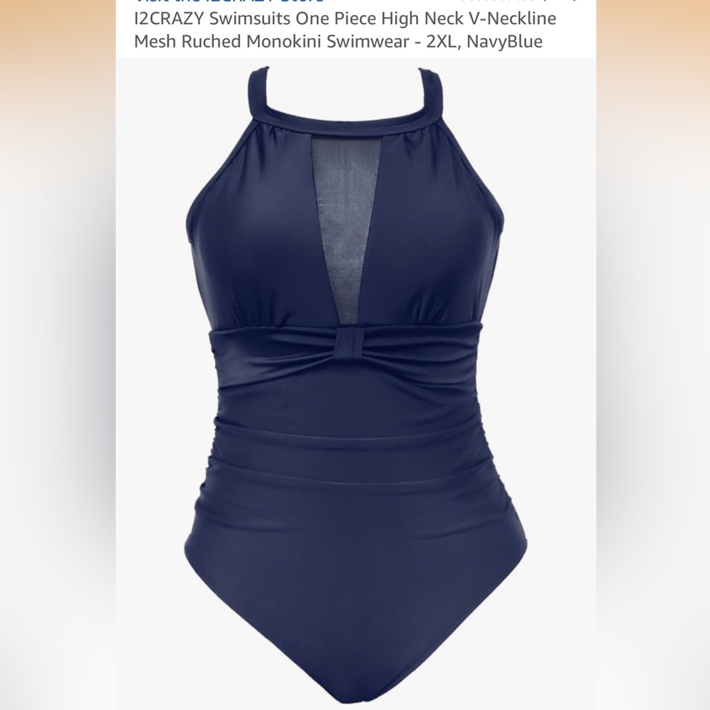 Women's One Piece Swimsuit xxl Navy Blue - Picture 3 of 8